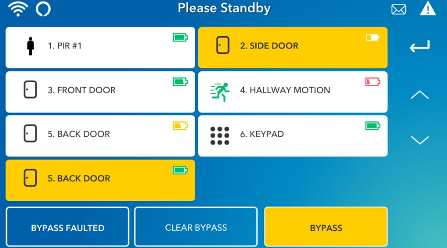 Naperville security system command screen.